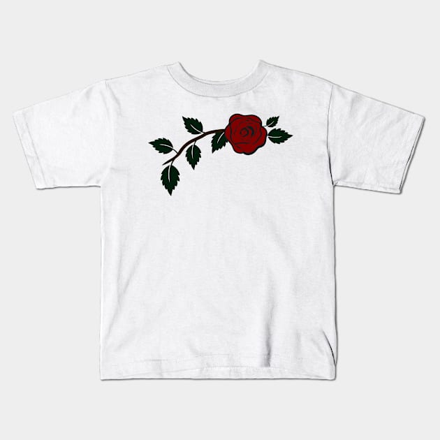 Rose Branch with flowers Kids T-Shirt by ShirtyLife